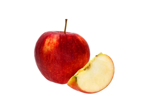 Apple with quarter — Stockfoto