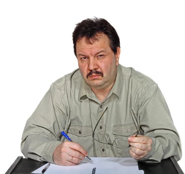 Man behind the desk — Stock Photo, Image