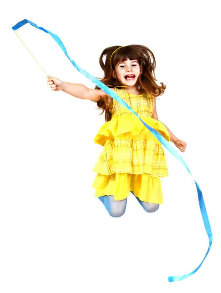 Little girl in jump — Stock Photo, Image