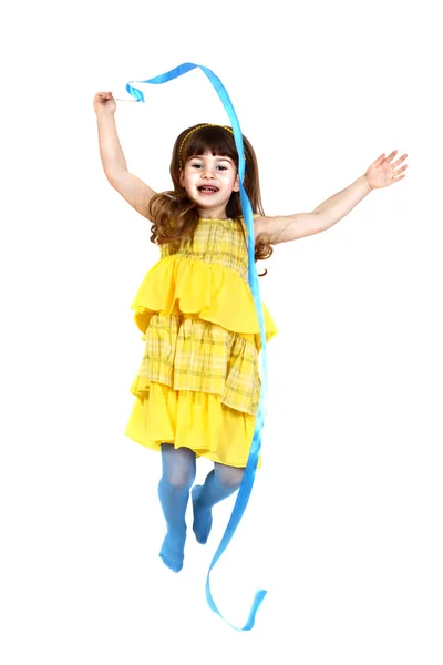 Little girl jumping — Stock Photo, Image