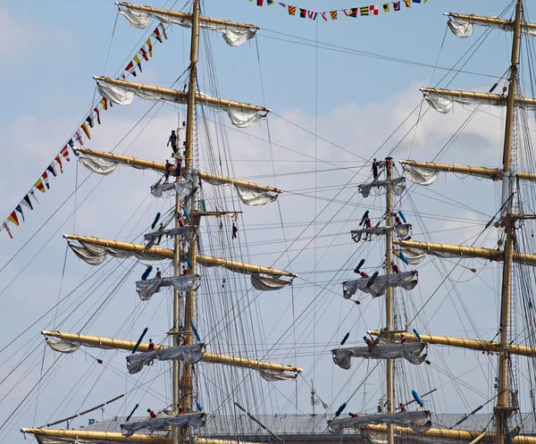 Masts with sails