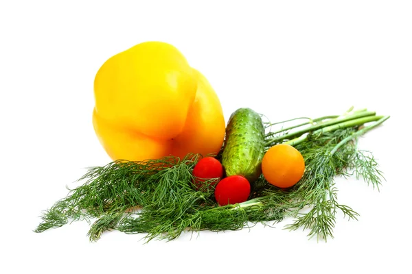 Paprika, okurka a rajčata — Stock fotografie