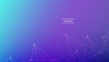 Ağ ile ilgili soyut teknoloji arkaplan resimleri. İletişim Geometrikleri