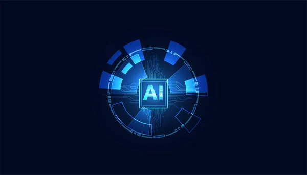 Abstrakt Artificiell Intelligens Atomär Och Teknisk Bakgrund Med Datorsystem Kretskort — Stock vektor