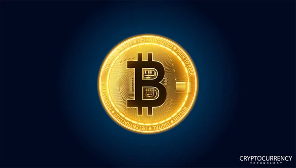 Obraz Bitcoin Tle Zdecentralizowana Koncepcja Finansów — Wektor stockowy