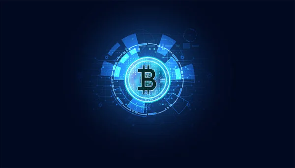 Streszczenie Finansów Cyfrowych Świecie Online Bitcoin Różne Transakcje Ogólnopolska Waluta — Wektor stockowy
