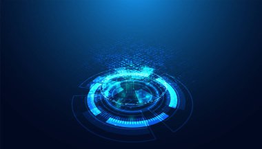 Soyut teknoloji ileri teknoloji konsept daire hologram yeniliği yüksek teknoloji gelecek tasarım arka planı