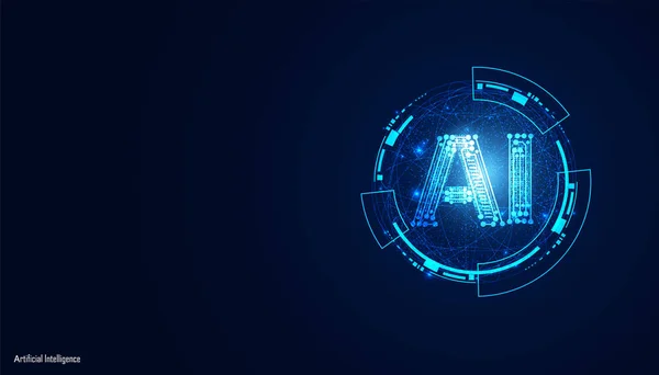 Abstrakt Artificiell Intelligens Atomär Och Teknisk Bakgrund Med Datorsystem Kretskort — Stock vektor