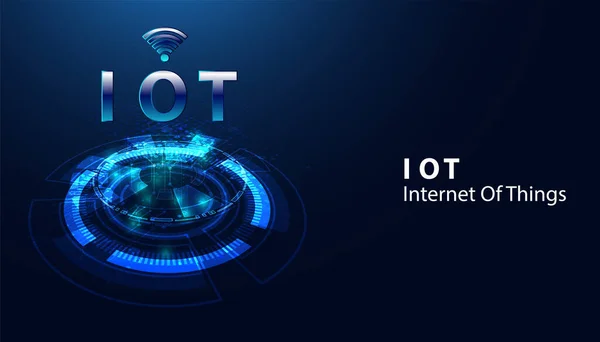 Abstrakt Iot Internet Věcí Konceptů Elektronických Zařízení Spojte Nebo Posílejte — Stockový vektor