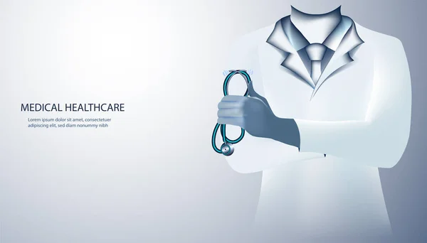 Kesehatan Abstrak Terdiri Dari Konsep Teknologi Digital Dokter Putih Teknologi - Stok Vektor