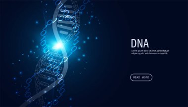 soyut teknoloji bilim konsepti DNA genleri genetik düzenleme modern teknoloji ile harmanlanmış yüksek teknoloji mavi arka planda ikili fütüristik