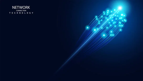 Abstract Wireless Internet Fiber High Speed Fast Connection Blue Background — Archivo Imágenes Vectoriales