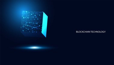 Soyut dünya engelleme teknolojisi kripto para birimi ve fintech kare kripto işlemleri Blok, veri iletimi, yeni teknoloji sistemi, Vektör illüstrasyonu.