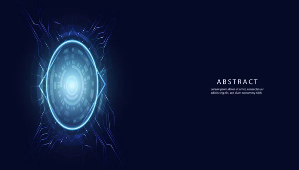 Abstrait Cercle Bleu Interface Futuriste Fond Bleu Clair Pour Copie — Image vectorielle