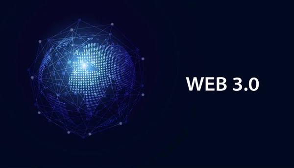 Abstrait World Technology Blue Dots Modern Web Concept Est Libre — Image vectorielle