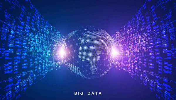 Abstraktes Globales Punktenetz Big Data Verbindung Und Kommunikation Futuristisch Auf — Stockvektor