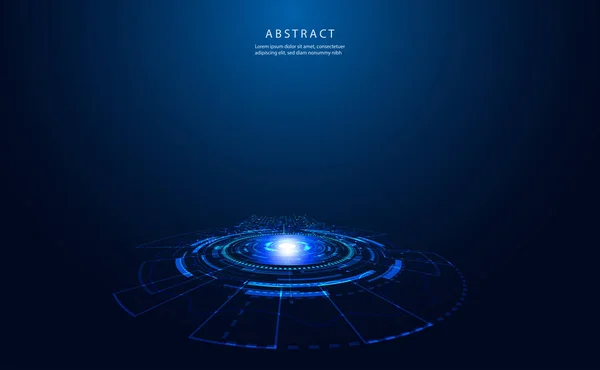 Abstract Circle Digital Circuit Concept Light Circle Network Blue Digital — Image vectorielle