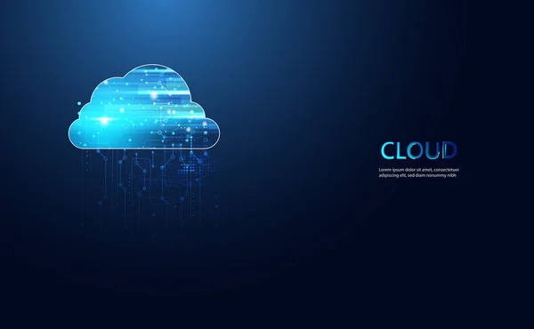 Tecnología Nube Abstracta Con Big Data Concepto Información Conexión Mediante — Vector de stock
