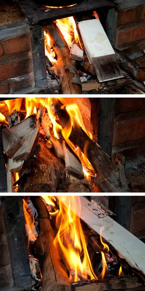 Печь для сжигания древесины — стоковое фото