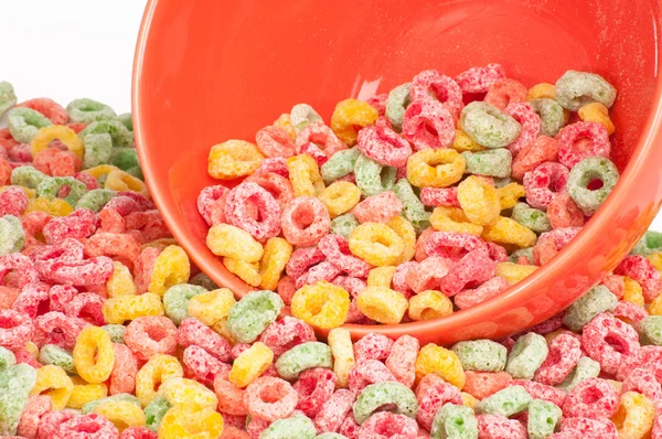 Bowl of fruit cereal close — Stock Photo, Image