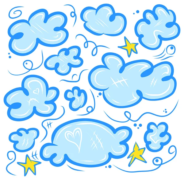 Nubes y estrellas — Vector de stock