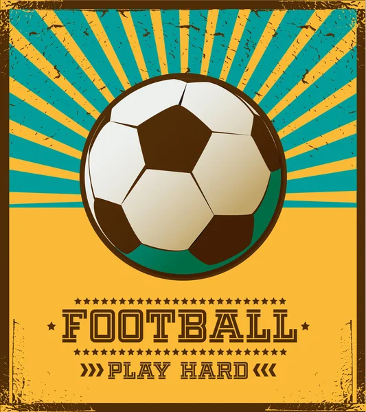 Fútbol estilo retro vector de arte — Vector de stock