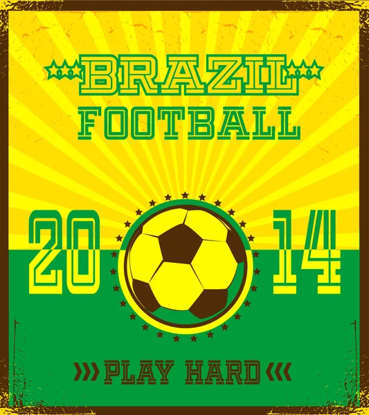 Affiche football brésilien — Image vectorielle