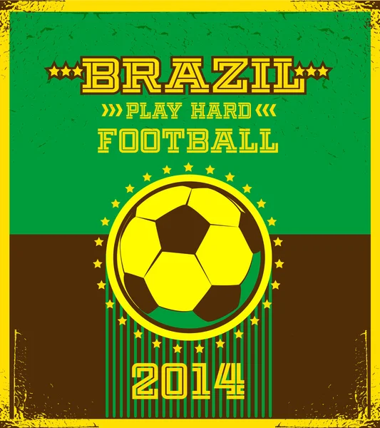 브라질 축구 포스터 — 스톡 벡터