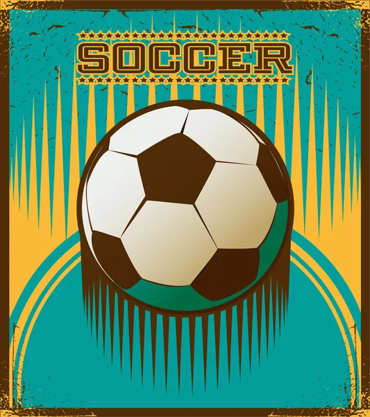 Voetbal retro stijl vector kunst — Stockvector