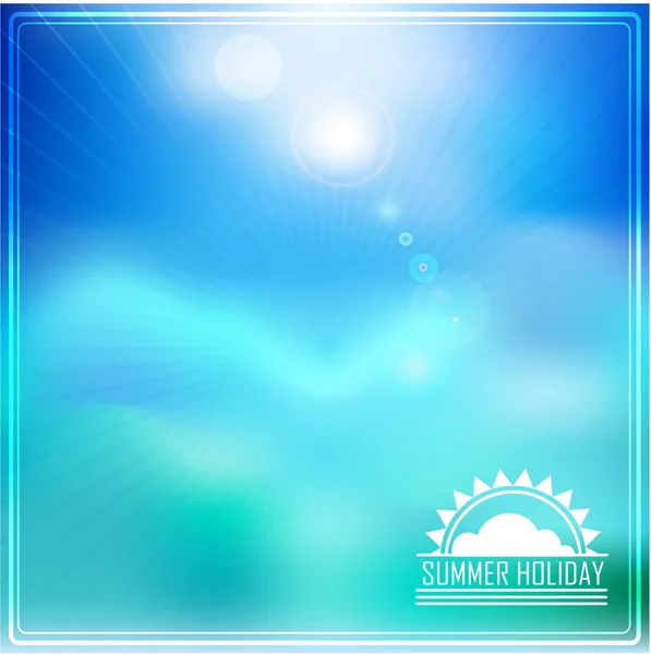 Illustrazione vacanze estive con logo — Vettoriale Stock