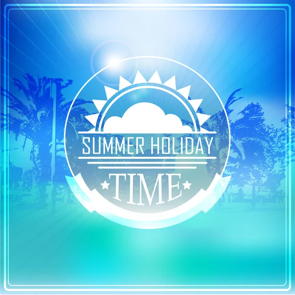 Illustration vacances d'été avec logo — Image vectorielle