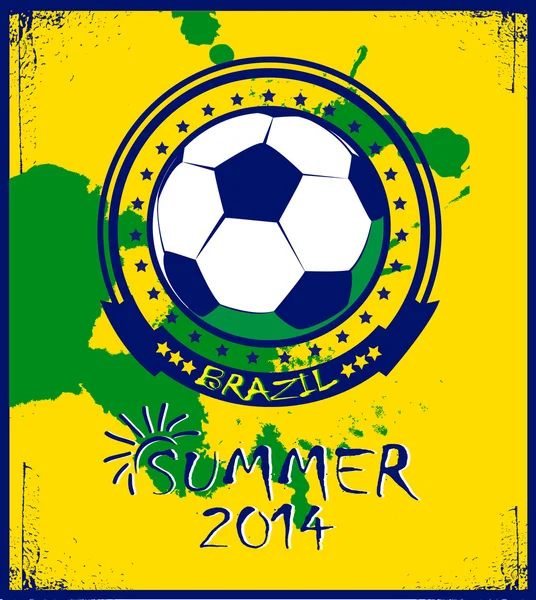 Affiche de football brésilienne. Été 2014 — Image vectorielle