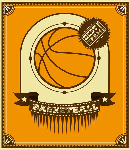 Basketbol retro poster. — Stok Vektör