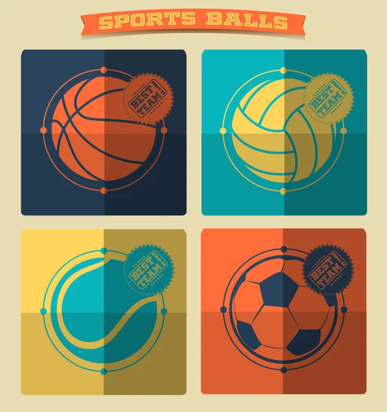 Uppsättning sport bollar. — Stock vektor