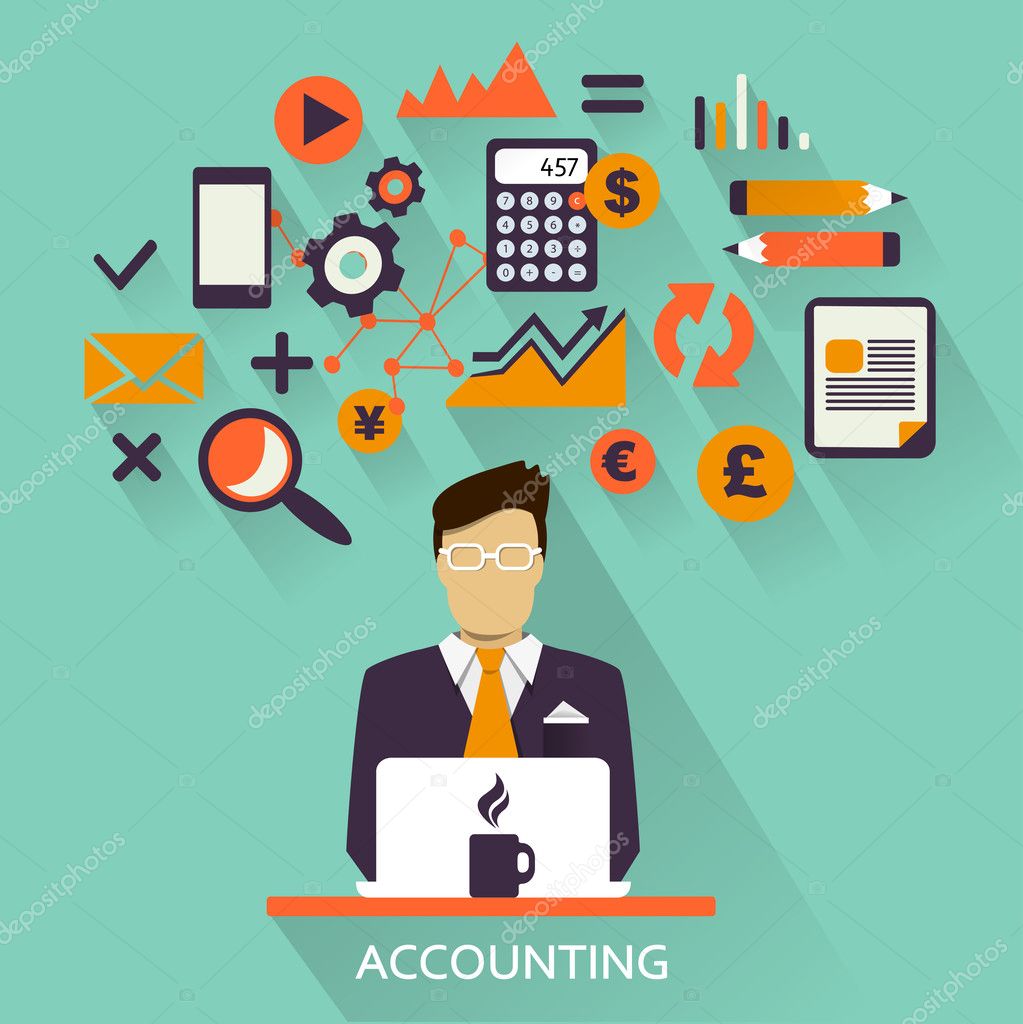 Flat design freelance career accounting stock vector systemm