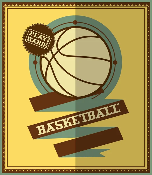 Diseño plano. Afiche baloncesto . — Vector de stock