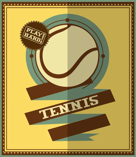 Flat design. Retro tennis poster — Stock Vector