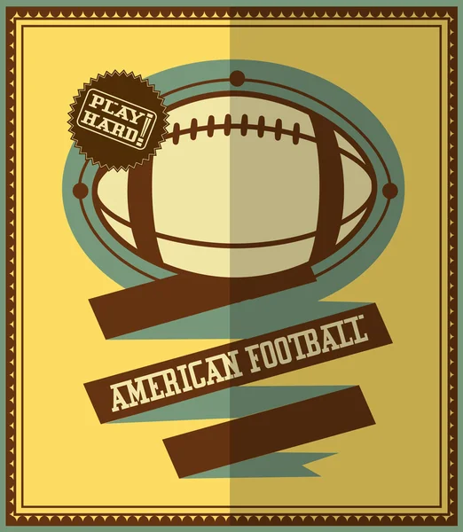 Design plano. Cartaz retro de futebol americano . — Vetor de Stock