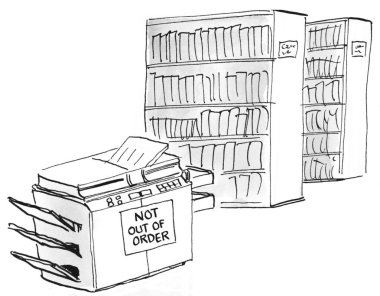 Fotokopi makinesi değil bozuk işareti