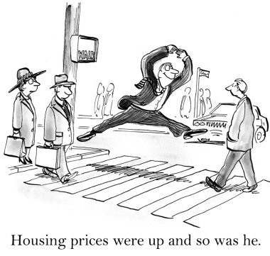 Housing prices were up and so was he clipart