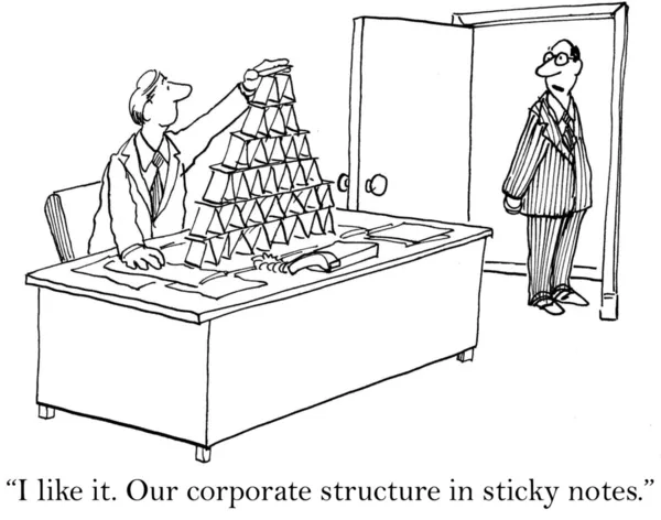 Our corporate structure is in sticky notes — Stock Photo, Image