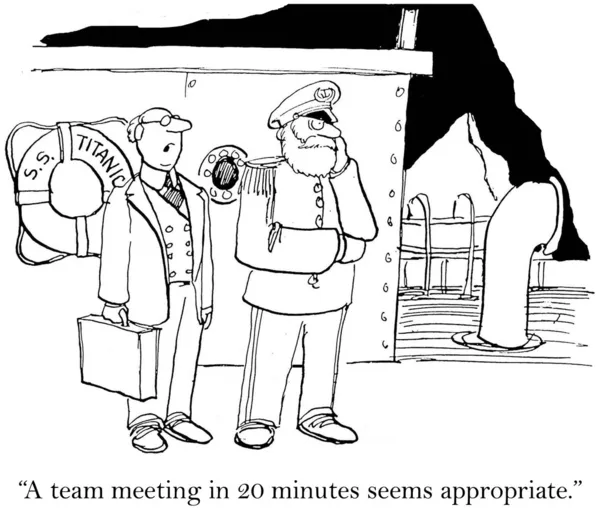 Una riunione di squadra tra 20 minuti sembra appropriata. — Foto Stock