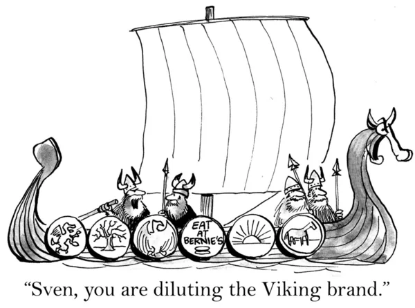 Boss Viking did not approve of an ad on ship — Stock Photo, Image