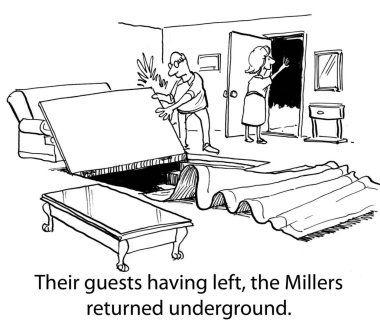 The Millers have an underground safe room clipart