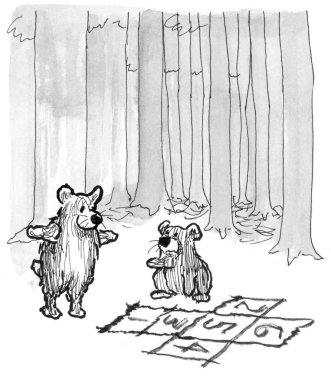 ayı çocuk oyun seksek ormanda