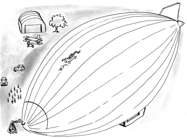 O Hindenburg explode por causa de um gato. — Fotografia de Stock