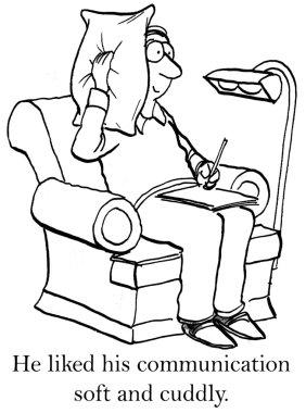 Worker prefers to have quiet communication clipart