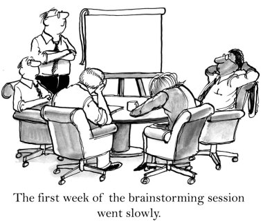 The executives cannot stay awake when brainstorming clipart