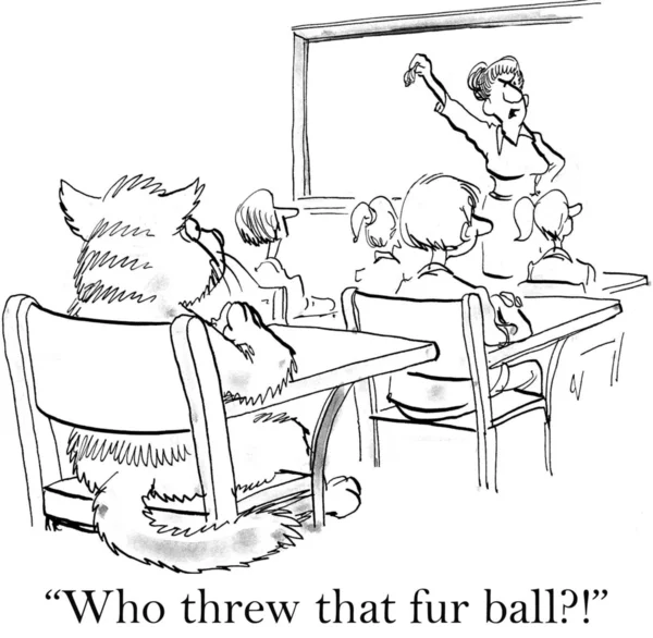 Cat threw a fur ball in class — Stock Photo, Image