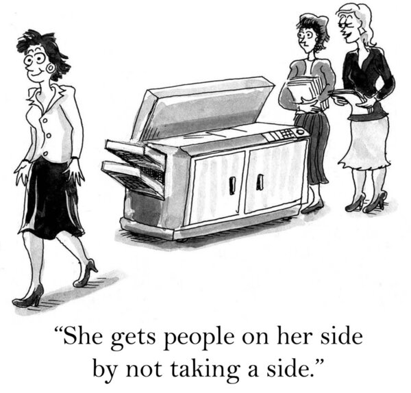 She manages to lead without taking sides